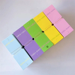 Jewelry Display Cards Paper Foldable Hair Clip Packaging For Hair Ties Handmade Design Hanging Hole Colorful