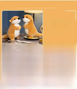 Close-up of adorable marmot plush toy showing soft fabric and high-quality stitching
