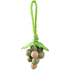 Grape-shaped cat toy with catnip balls and wood silvervine for dental cleaning and play