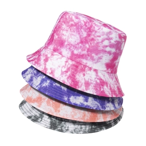 Fashion Tie Dye Bucket Hat Polyester Sun Protection Outdoor Travel Paisley Pattern Fishermen Cap For Women