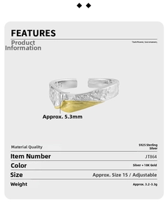 Makro-Detail des S925 Silberrings mit 5,3 mm Breite und Lava-Struktur-Design