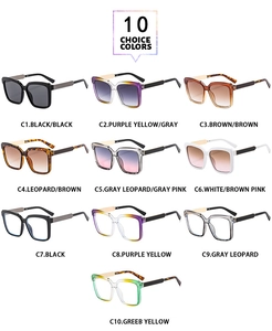 Colección de gafas de sol cuadradas de gran tamaño en diez colores de montura