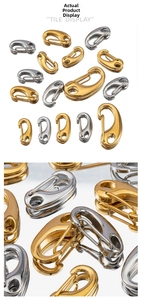 Polished gold and silver stainless steel spring lobster clasps for DIY jewelry making