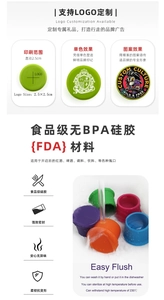 Food-grade multi-color silicone wine bottle stoppers showing BPA-free material details