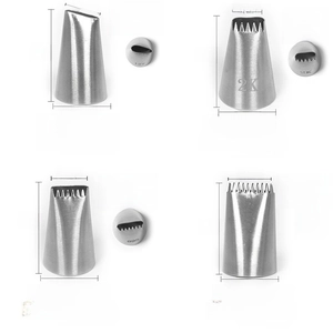 Detailed size specifications of seamless 304 stainless steel piping nozzles for cakes