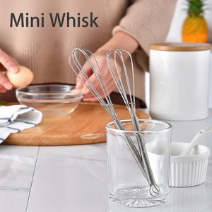Stainless Steel Manual Whisk Mini Egg Beater Spring Handle Kitchen Tool For Cream Froth Mixing Baking