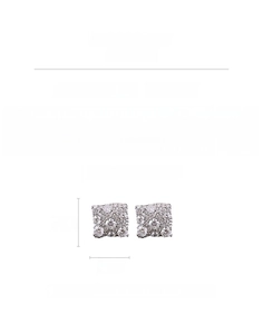Détail de boucles d'oreilles carrées en zircone avec dimensions et poids de 10,7g