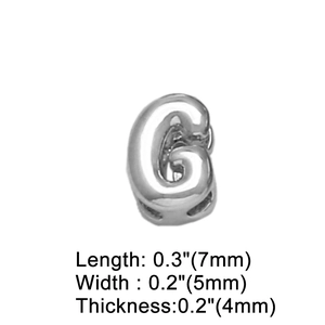 Ciondolo lettera G in argento lucido dimensioni 7mm x 5mm per collane fai-da-te