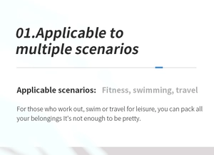 Detail illustration showing versatile usage for fitness, swimming, and travel scenarios