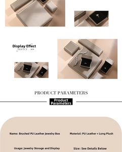 Close-up of champagne gold brushed PU leather jewelry boxes with plush lining