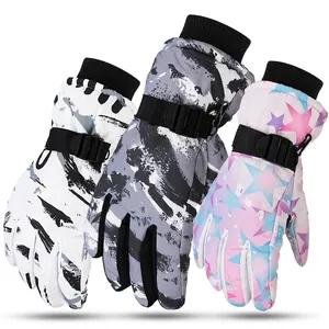 Waterproof Ski Gloves Winter Windproof Thickened Fleece Lined Touch Screen Anti-Slip For Outdoor Riding Men Women