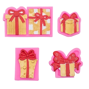 Silikonformen Geschenkbox mit Schleife für DIY Kerzen und Fondant Kuchendekoration