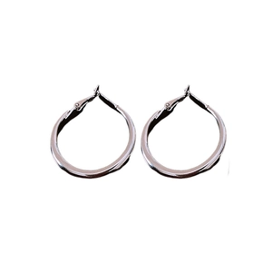 Minimalist silver oval hoop earrings for women with polished water drop design