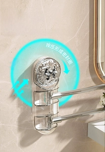 Rotating bathroom towel rack with suction cup base and light luxury butterfly design