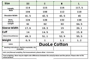Guide des tailles détaillé du XS au L pour le trench-coat long à double boutonnage