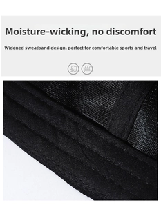 Macro shot of breathable black knitted sweatband showing fabric texture and fine stitching