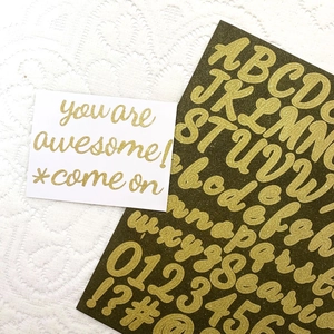 1-inch gold glitter alphabet and number stickers for DIY waterproof cup and mailbox decor