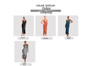 Choix de couleurs pour robe longue en satin col V en noir, marron, bleu marine et gris