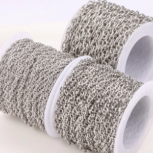 Three rolls of stainless steel double weave oval chain for DIY jewelry necklace making