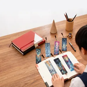 Diy Diamond Painting Bookmark With Tassel Resin Rhinestone Crystal Reading Accessory For Book Lovers Cartoon Cat Dog Design