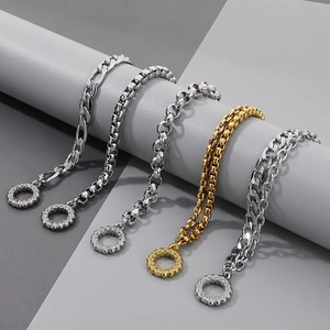 Bracciale A Catena Con Teschio Punk Vintage In Acciaio Al Titanio Per Uomo Gioielli Gothic Hip Hop Cool Con Chiusura OT Unisex