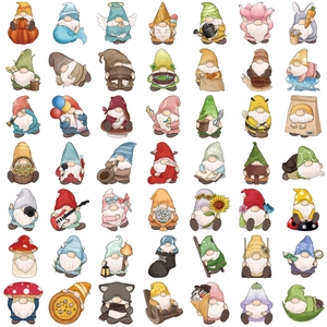50-pack waterproof cartoon gnome stickers for decorating laptops guitars and luggage cases