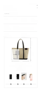 Detaillierte Größentabelle für minimalistische Canvas-Tasche mit A4-Kapazität und Maßen
