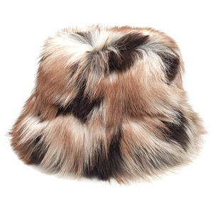 Bob en fausse fourrure de renard pour femme en dégradé marron avec texture épaisse douce