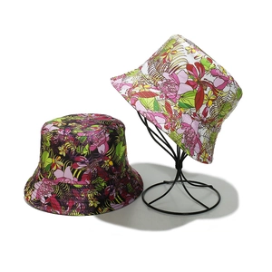 Chapeaux bob d'été pour femmes avec imprimé tropical de feuilles de bananier en toile