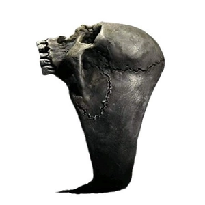 Gothic skull ring for men with vintage silver finish and detailed bone textures