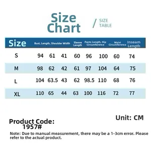 Detailed size chart for family Christmas pajamas set with measurements from S to XL