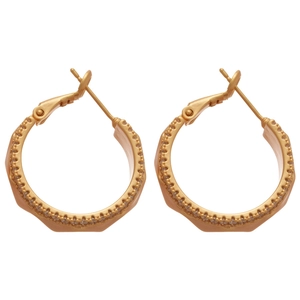 Orecchini a cerchio geometrici in oro opaco 18 carati con cristalli di zircone
