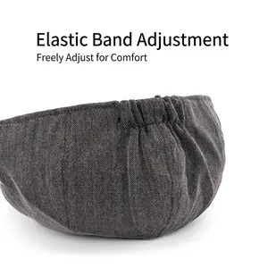 Grey herringbone newsboy hat for men with elastic back for adjustable comfortable fit
