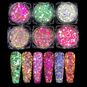 Reflective Nail Art Glitter Powder Sparkling Sequins For DIY Manicure High Gloss Colorful Sparkling Decoration Accessories