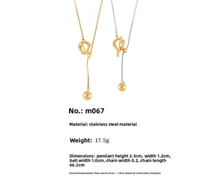 Detailed size specifications of stainless steel OT buckle necklace with 66.2cm chain length
