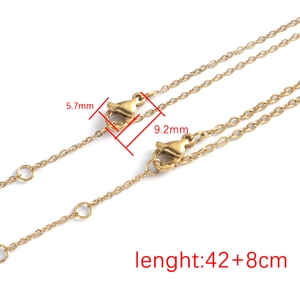 14K gold plated stainless steel chain necklace with lobster clasp and extension links
