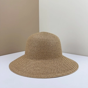 Cappello da sole in paglia intrecciato a mano con raffinata trama a spirale