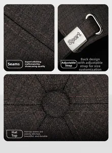 Détail de la boucle en métal réglable avec gravure Sport et texture tissée marron
