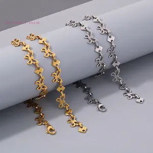 Fashion Stainless Steel Butterfly Stitching Chain Necklace For Women Minimalist Titanium Steel Butterfly Link Jewelry Gift