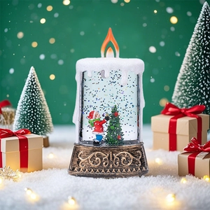 Leuchtende Weihnachts-Schneekugel-Laterne mit Weihnachtsmann-Dekor und Wasser-Szene