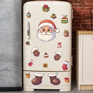 Stickers de frigo Père Noël DIY avec motifs festifs de cadeaux et de desserts