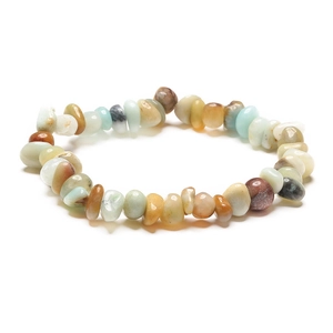 Handmade mixed natural crystal stone bracelet with polished irregular quartz fragments