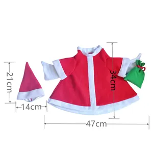 Detailed size measurement of 23-inch goose Christmas outfit with hat and dress