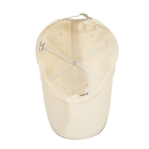 Quick-dry beige baseball cap with 100% cotton material and adjustable metal buckle