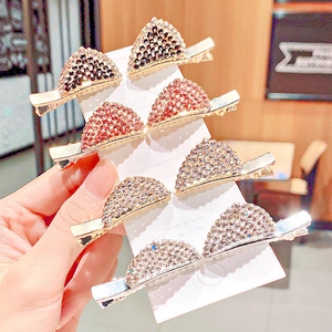 Hübsch Katzenohr Strass Haarclip Legierung Entenschnabel-Clip Funkelnd Haarschmuck Für Damen Mädchen Mode Kopfschmuck