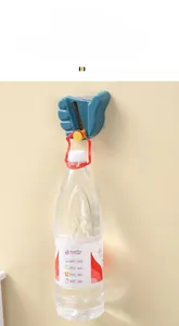 Strong adhesive wall hook holding a heavy water bottle to show load capacity