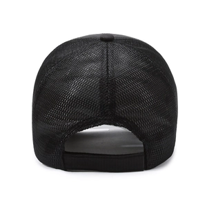 Men's outdoor sun protection fishing cap featuring breathable black mesh back and long brim
