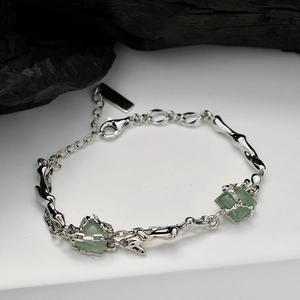New Chinese Style 925 Sterling Silver Green Aventurine Bamboo Joint Bracelet For Women Elegant National Tide Hand Jewelry