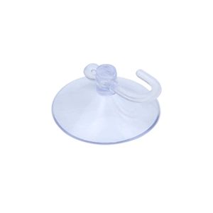 Transparent suction cup wall hook with strong PVC vacuum base for glass surfaces
