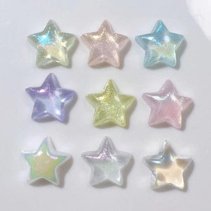 Mini macaron star DIY beads with aurora glitter for phone cases and hair accessories